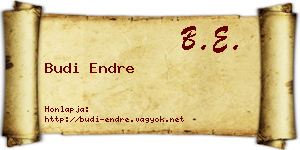 Budi Endre névjegykártya